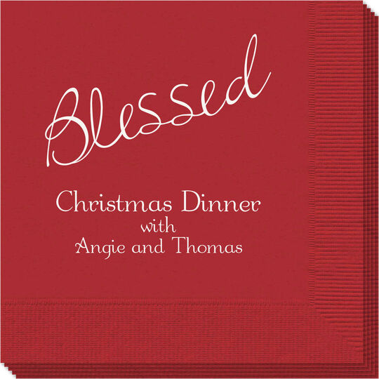 Expressive Script Blessed Napkins